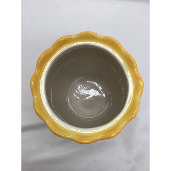 Temp-tations by Tara Yellow Old World Canister Cookie Jar with Lid 2 Quart - Picture 4 of 6